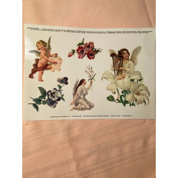 1996 Angel / Floral Window Cling Things by Creative Horizons 6 pgs 24 individual - Picture 7 of 7